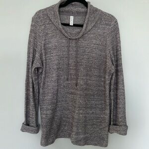 Ideology Women’s cowl neck, tulip hem sweater.   Grey - Size XL